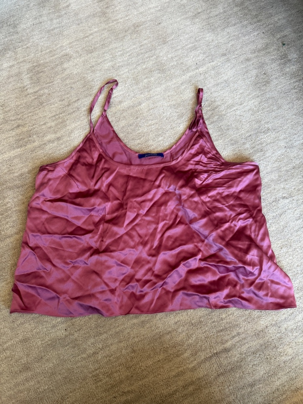 Journelle Celine open back cami Rose Pink 100% silk